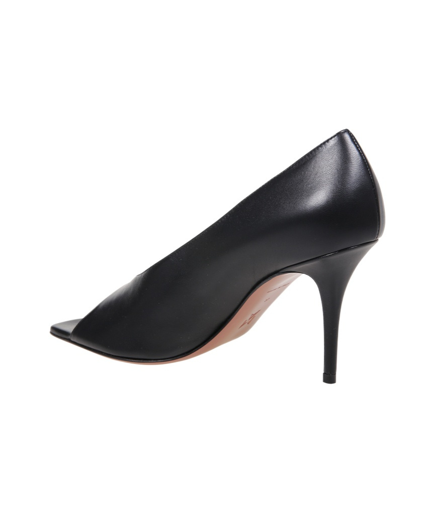 Shop Amina Muaddi Open-toed High-heeled Sandals In Black