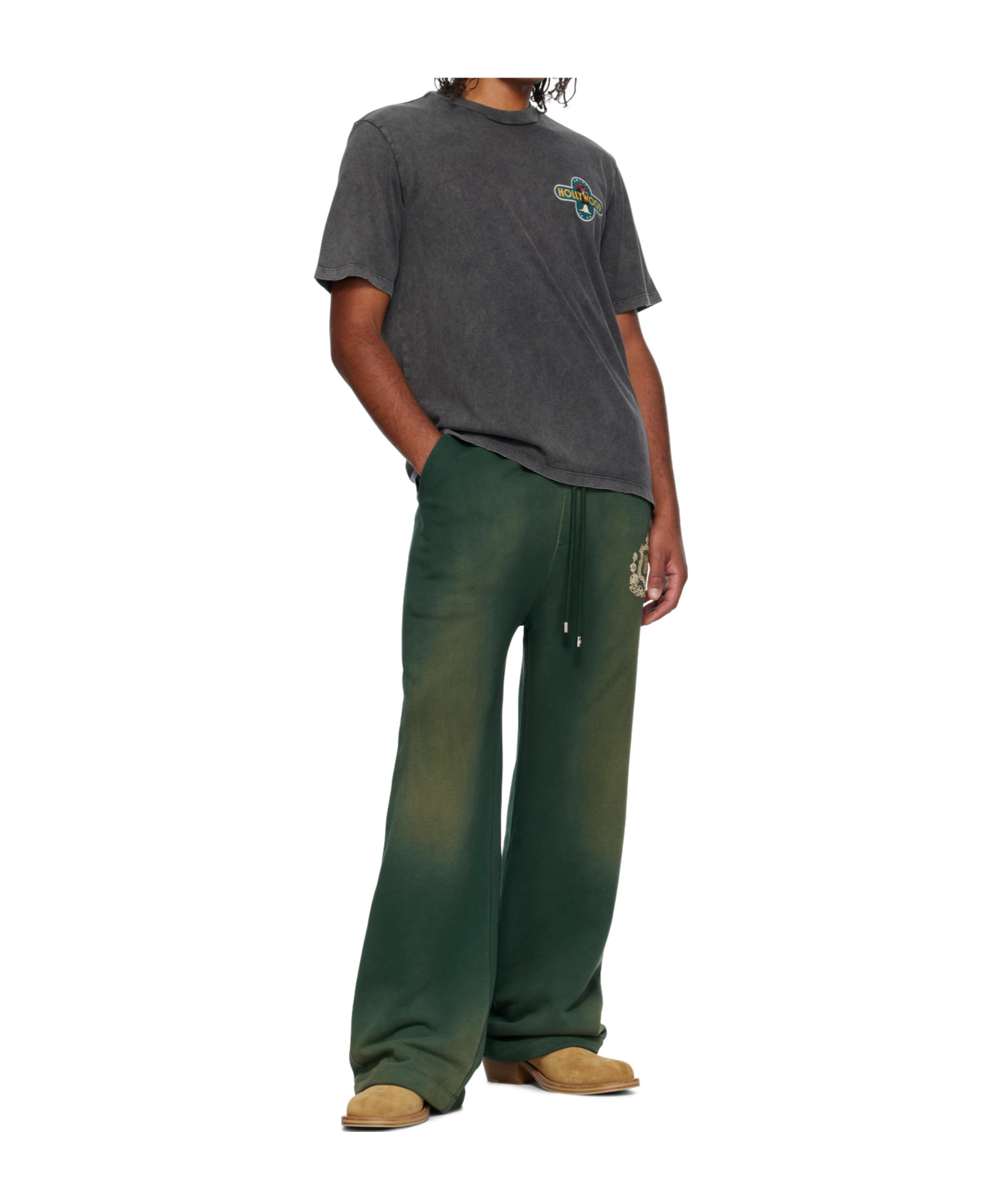 Amiri Crest-embellished Track Pants In Green