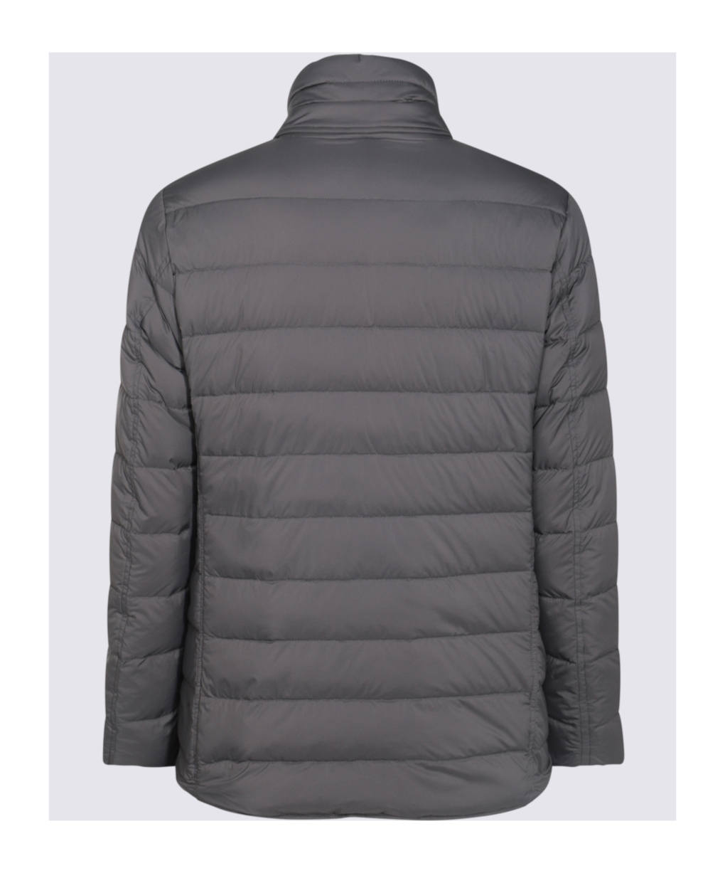 Herno Slate Nylon Down Jacket In Gray