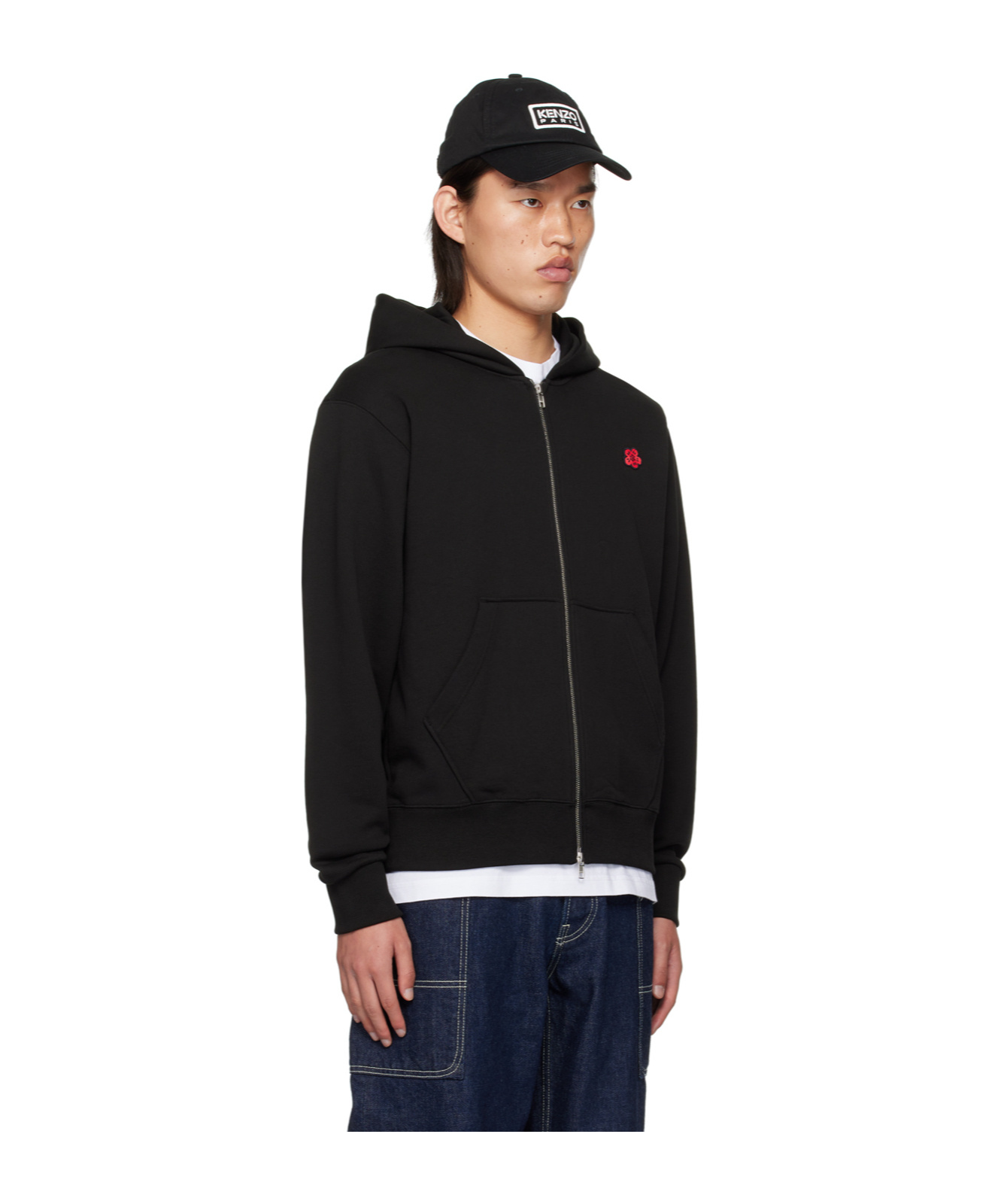 Kenzo Crewneck Sweater With Boke Flower Motif In Black