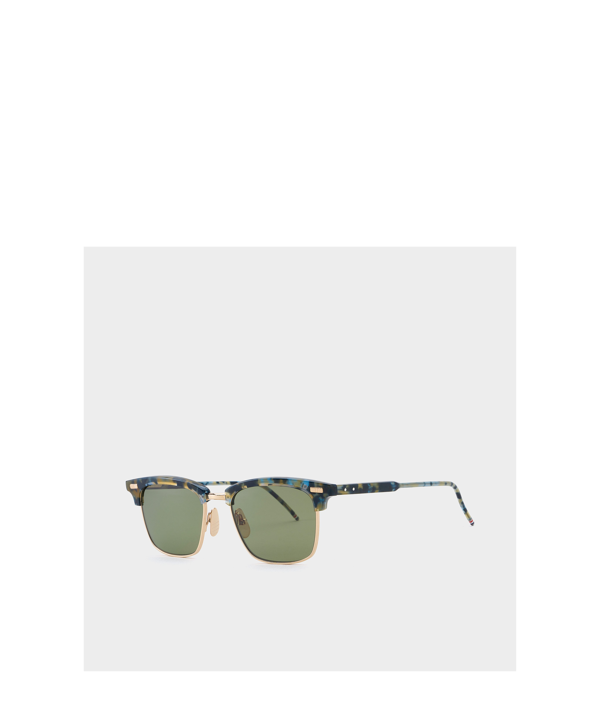 Thom Browne Rectangular Frame Sunglasses In Green