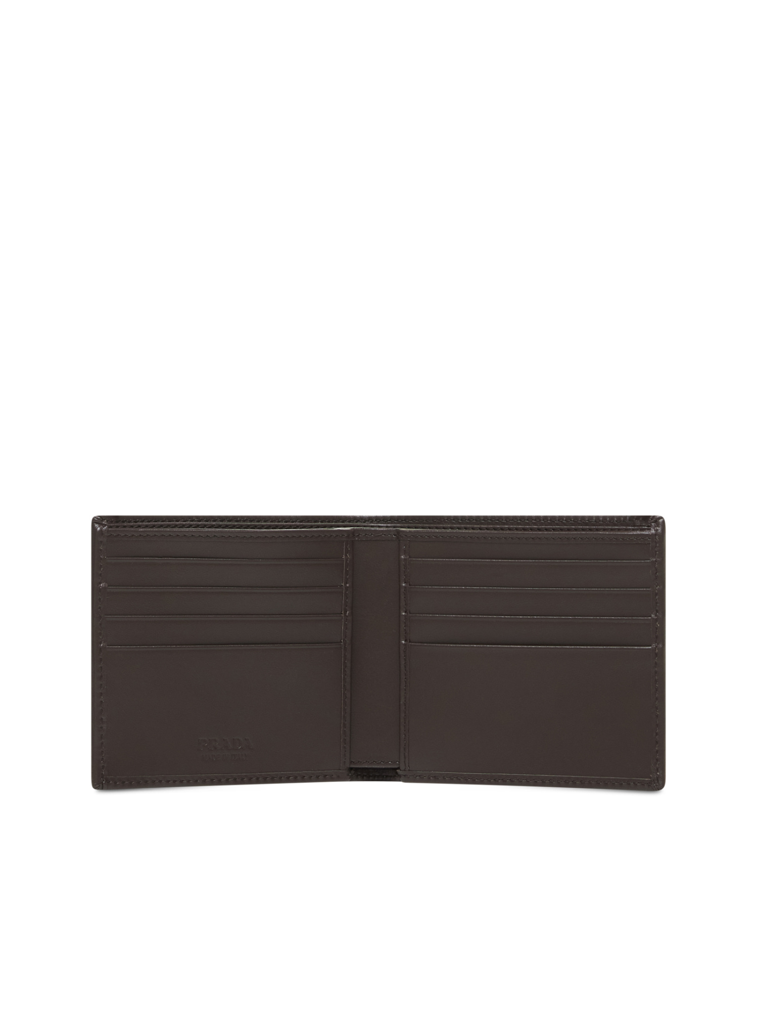 Prada Nylon And Suede Bi-fold Wallet In Black