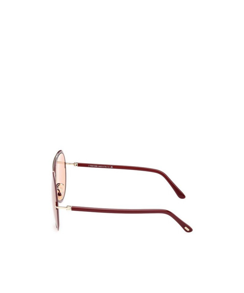 Tom Ford Rickie Twist Acetate Aviator Sunglasses In Burgundy