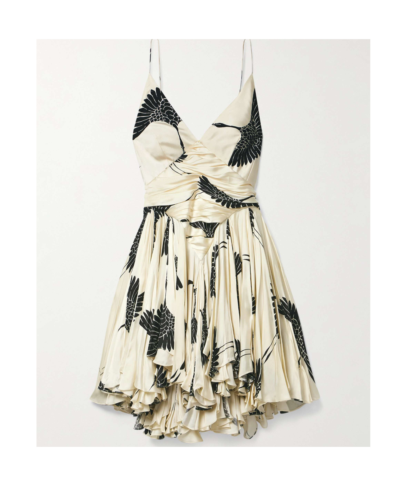 Khaite Margot Pleated Print Mini Dress In Multi