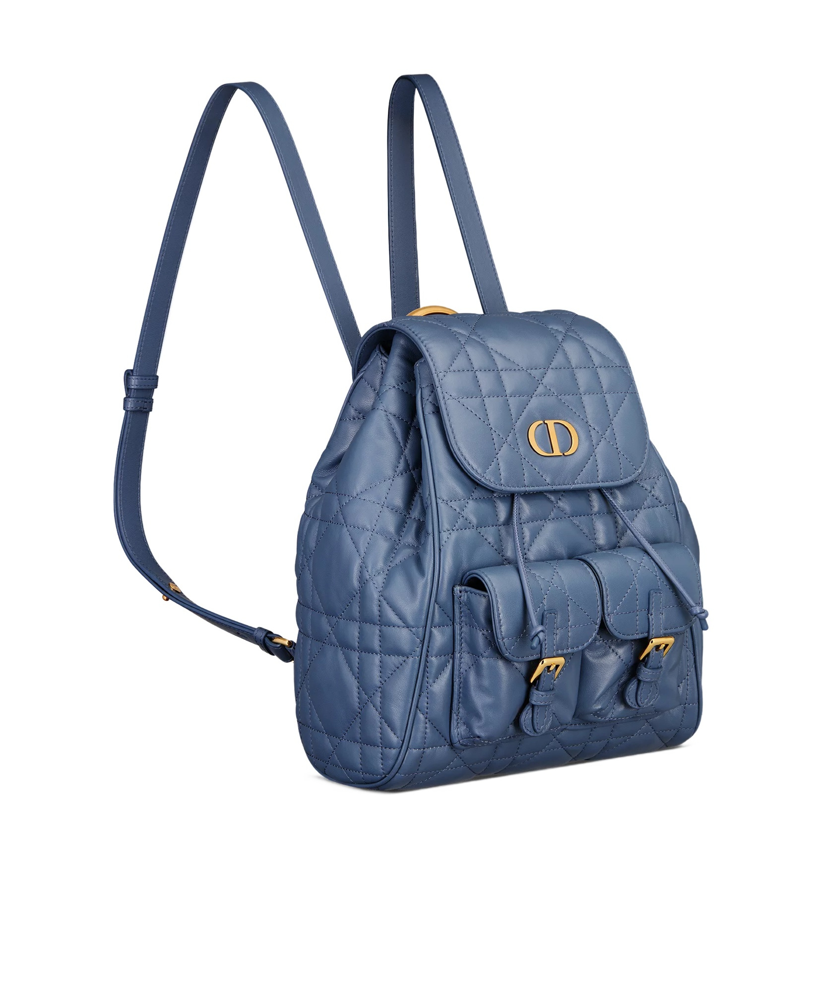 Dior Caro Medium Backpack In Blue