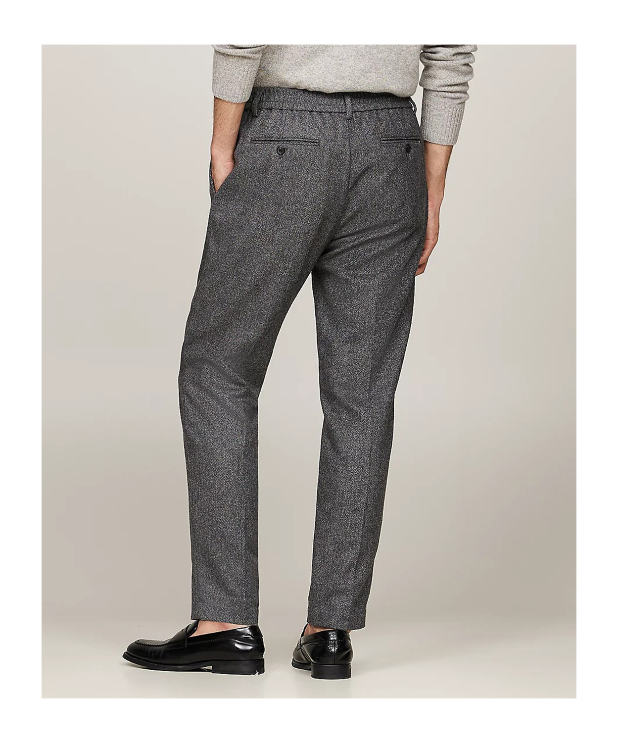 Tommy Hilfiger Belt Loops Slacks In Black