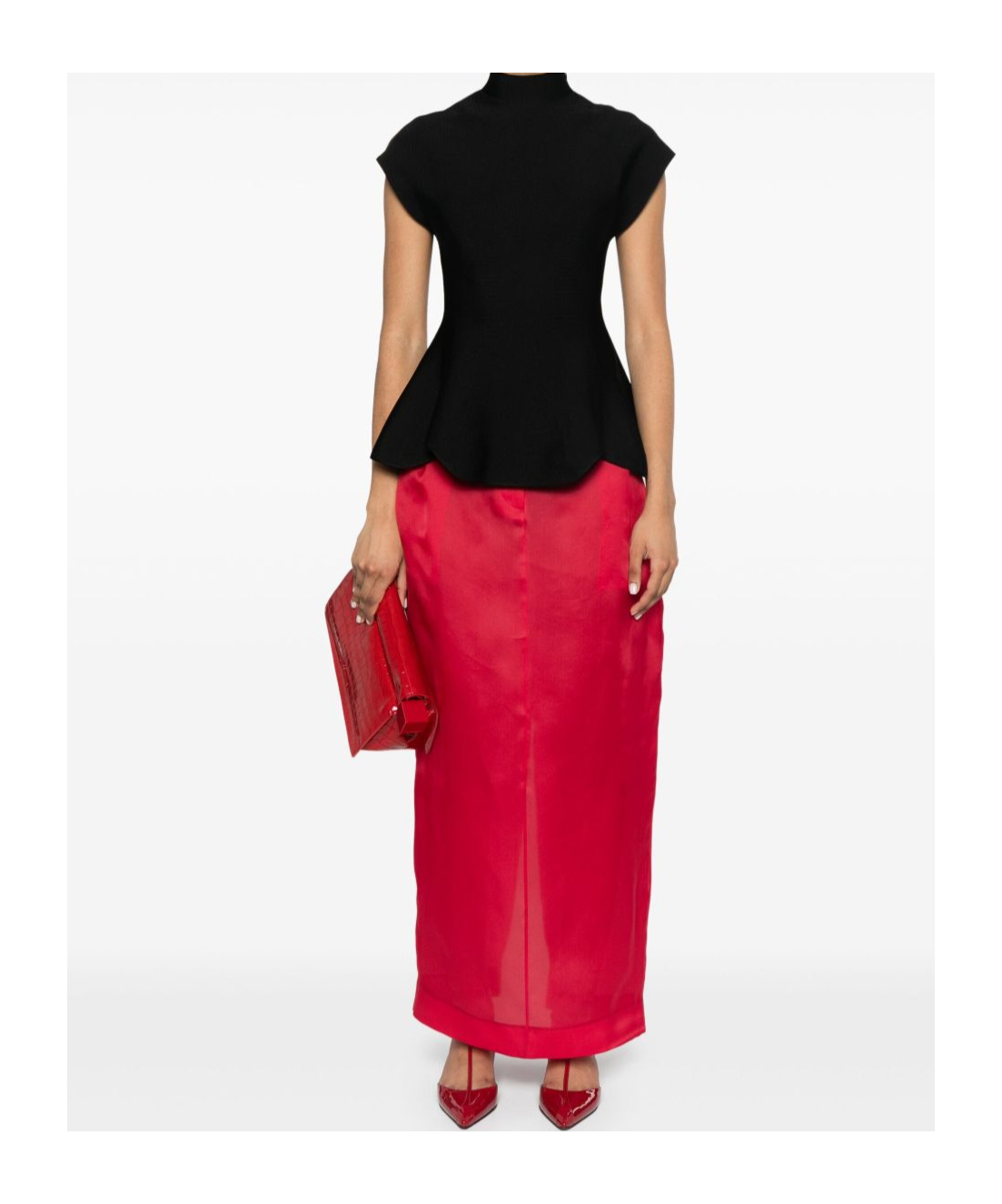 Khaite Lucian Maxi Skirt In Red