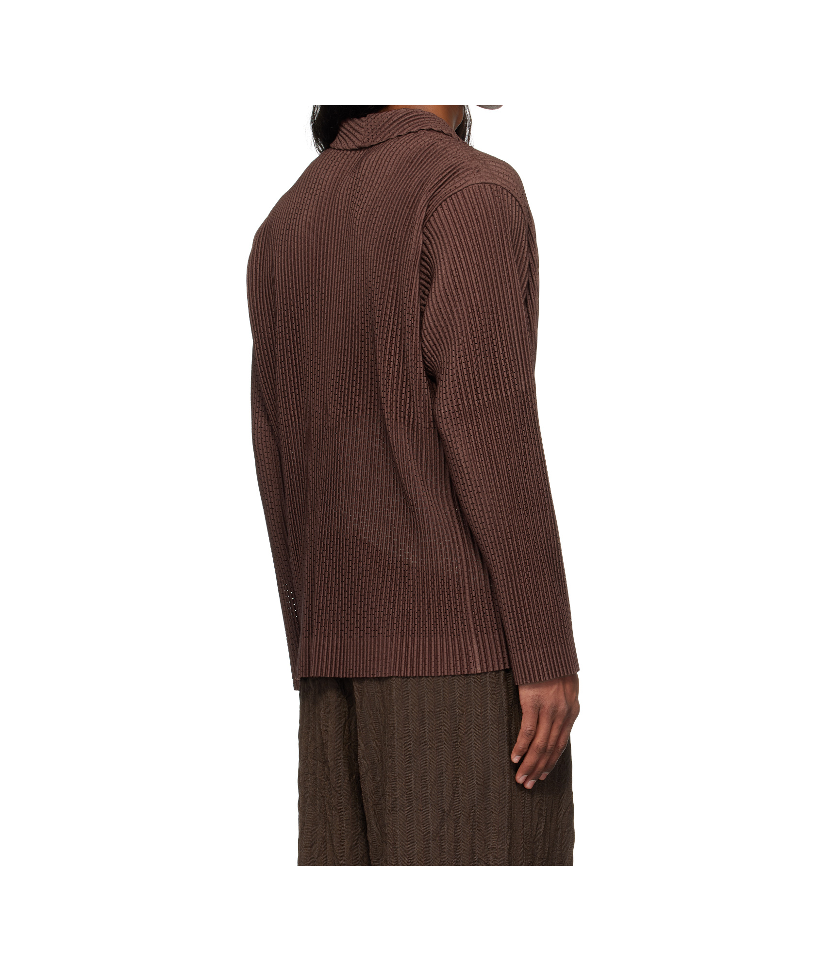 ISSEY MIYAKE BROWN OUTER MESH BLAZER