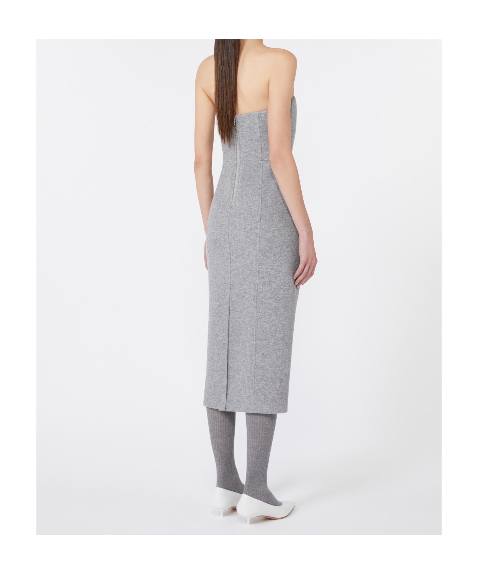 Max Mara Wool And Cashmere Bustier Dress In Gray