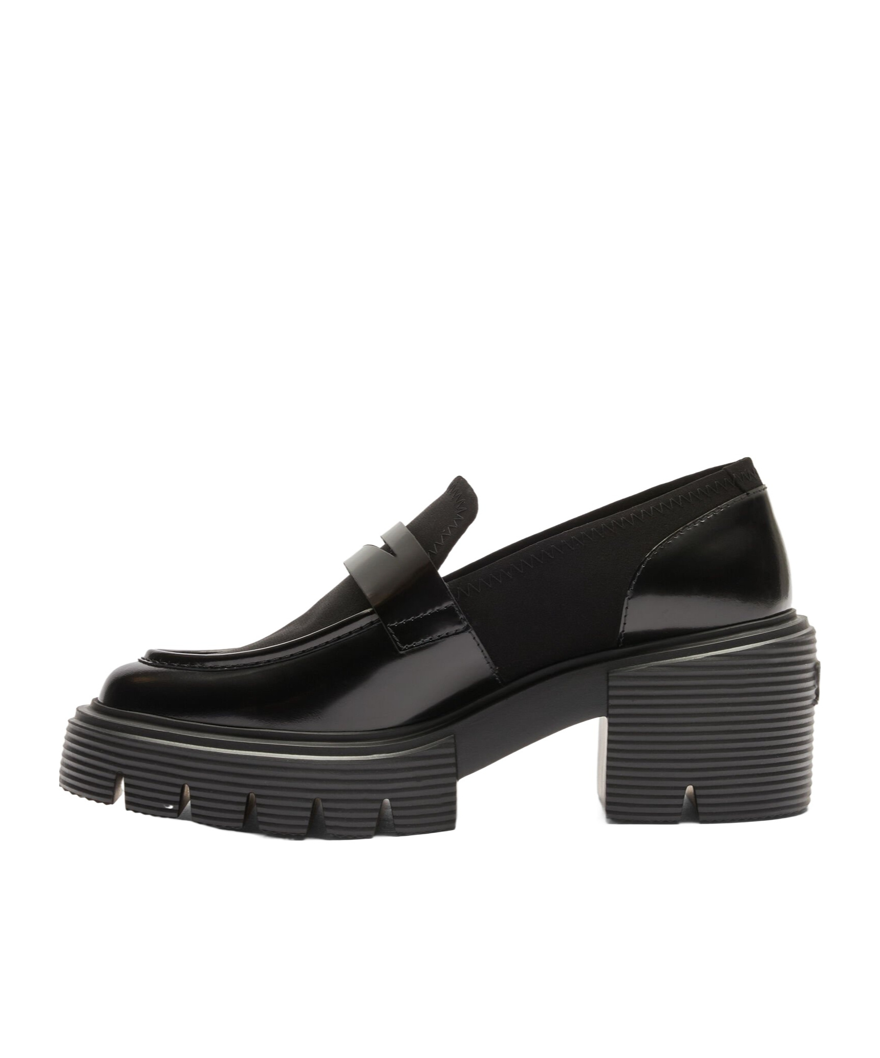Stuart Weitzman Soho Glossed-leather Platform Loafers In Black