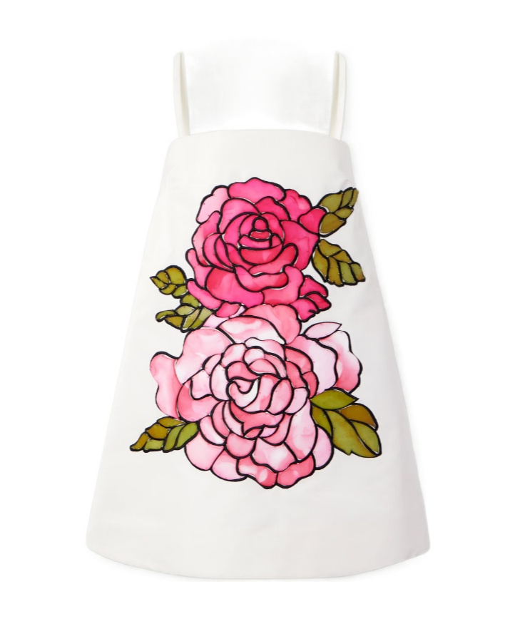 Oscar De La Renta Embellished Faille Mini Dress In White