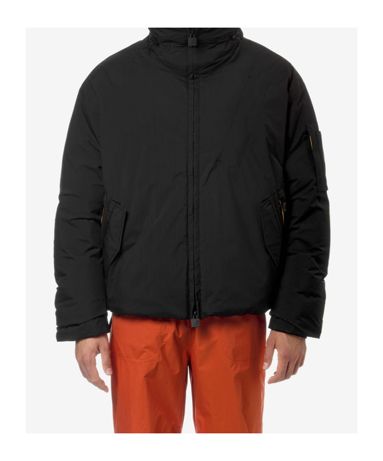 K-way Long-sleeved Down Jacket In Black