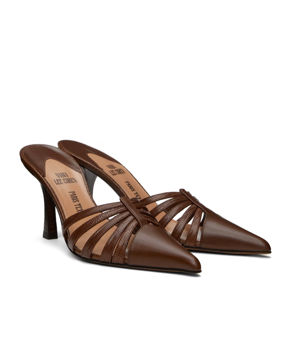 Paris Texas Brown Nadia Mules In Brown