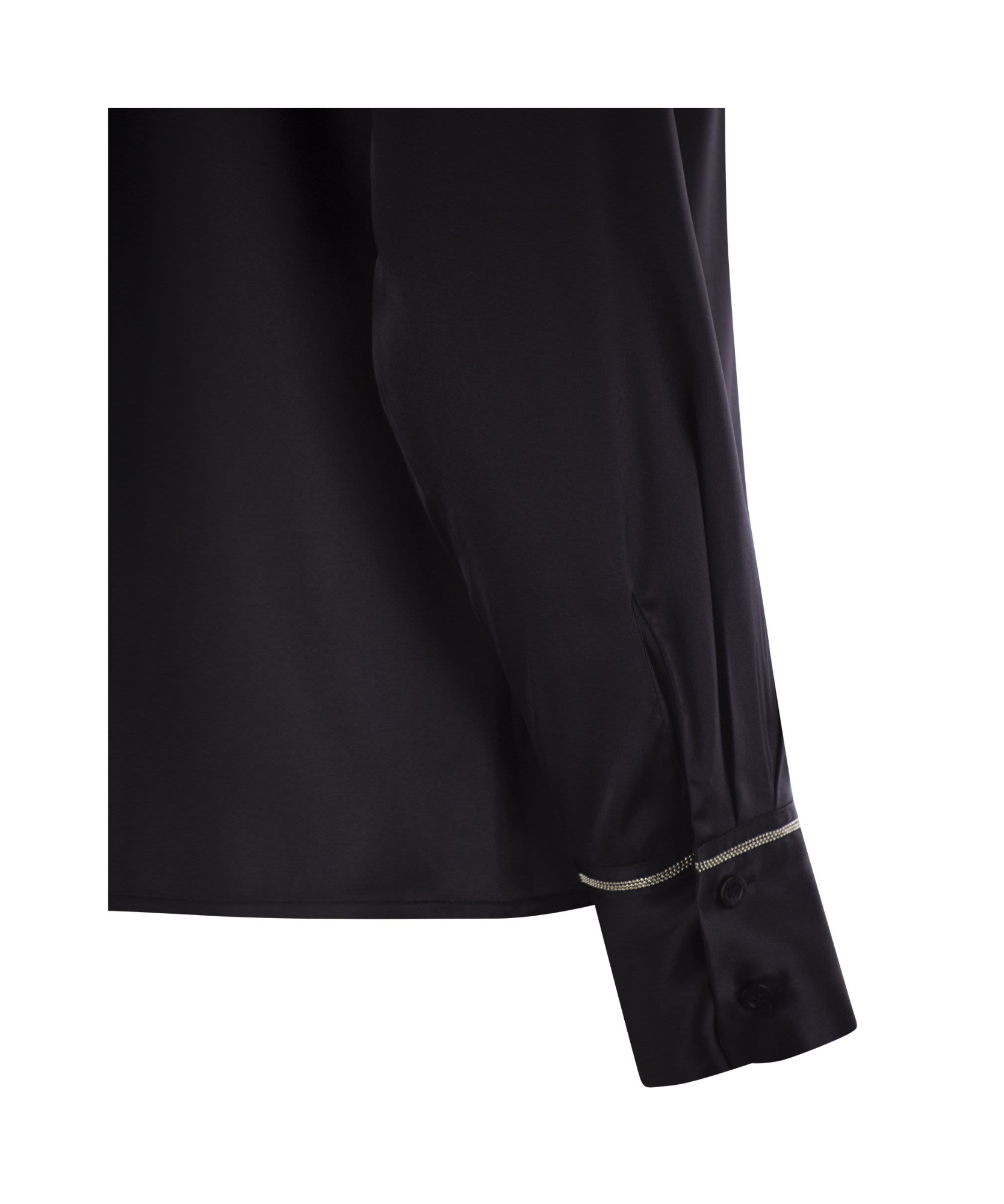Peserico Silk Crepe Shirt In Black