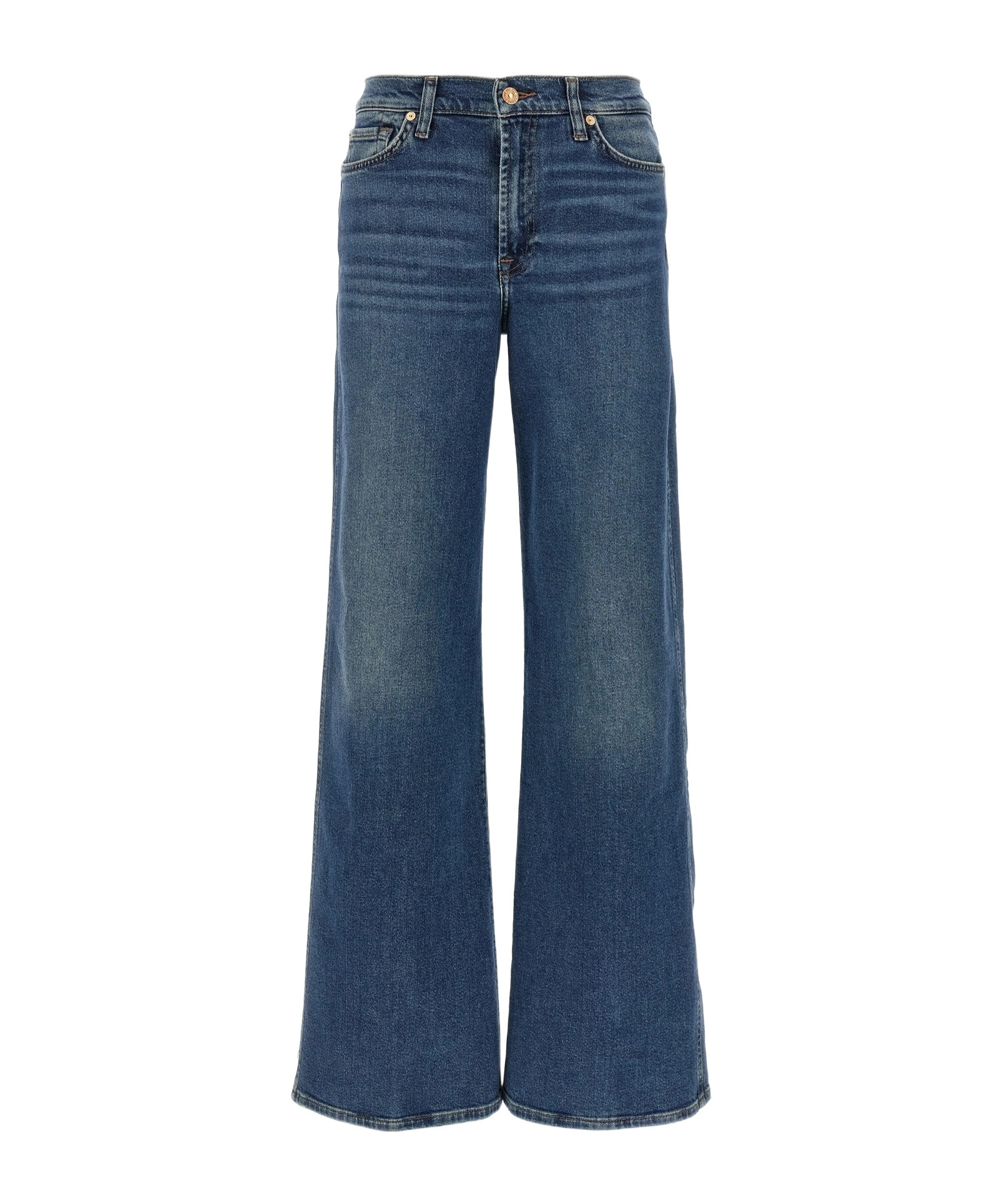 7 For All Mankind Wide-leg Jeans With Five-pocket Design In Blue