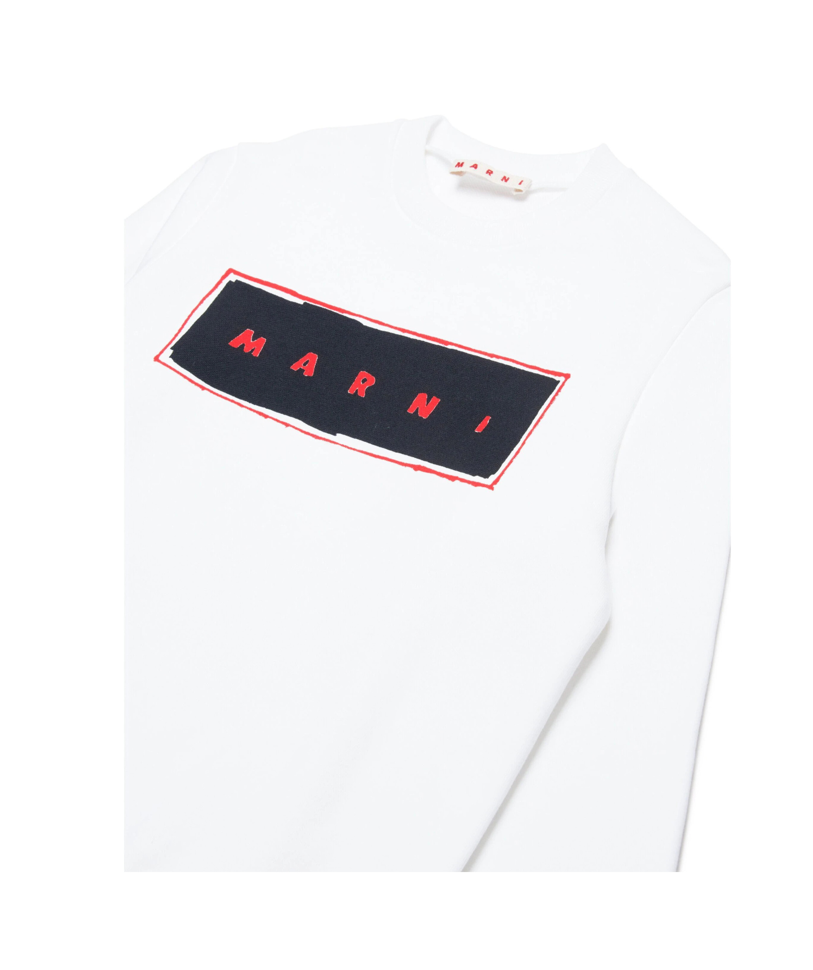 Shop Marni Logo-print Cotton Sweatshirt In White