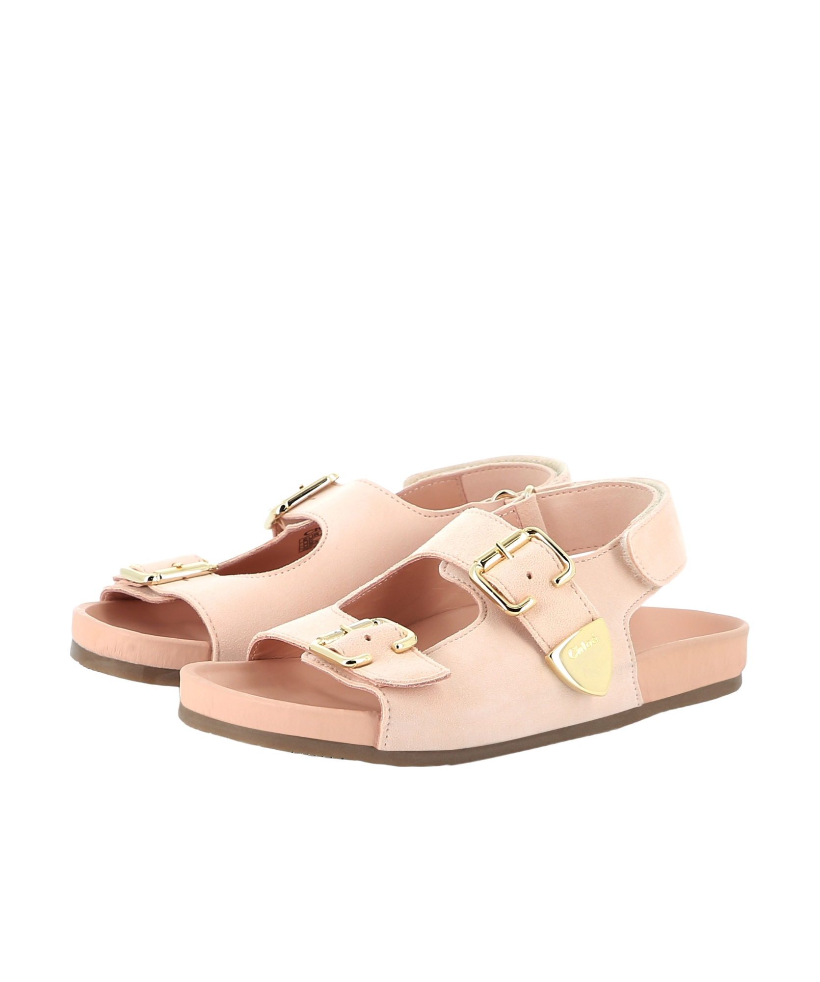 Chloé Open-toed Flat Sandals In Nude