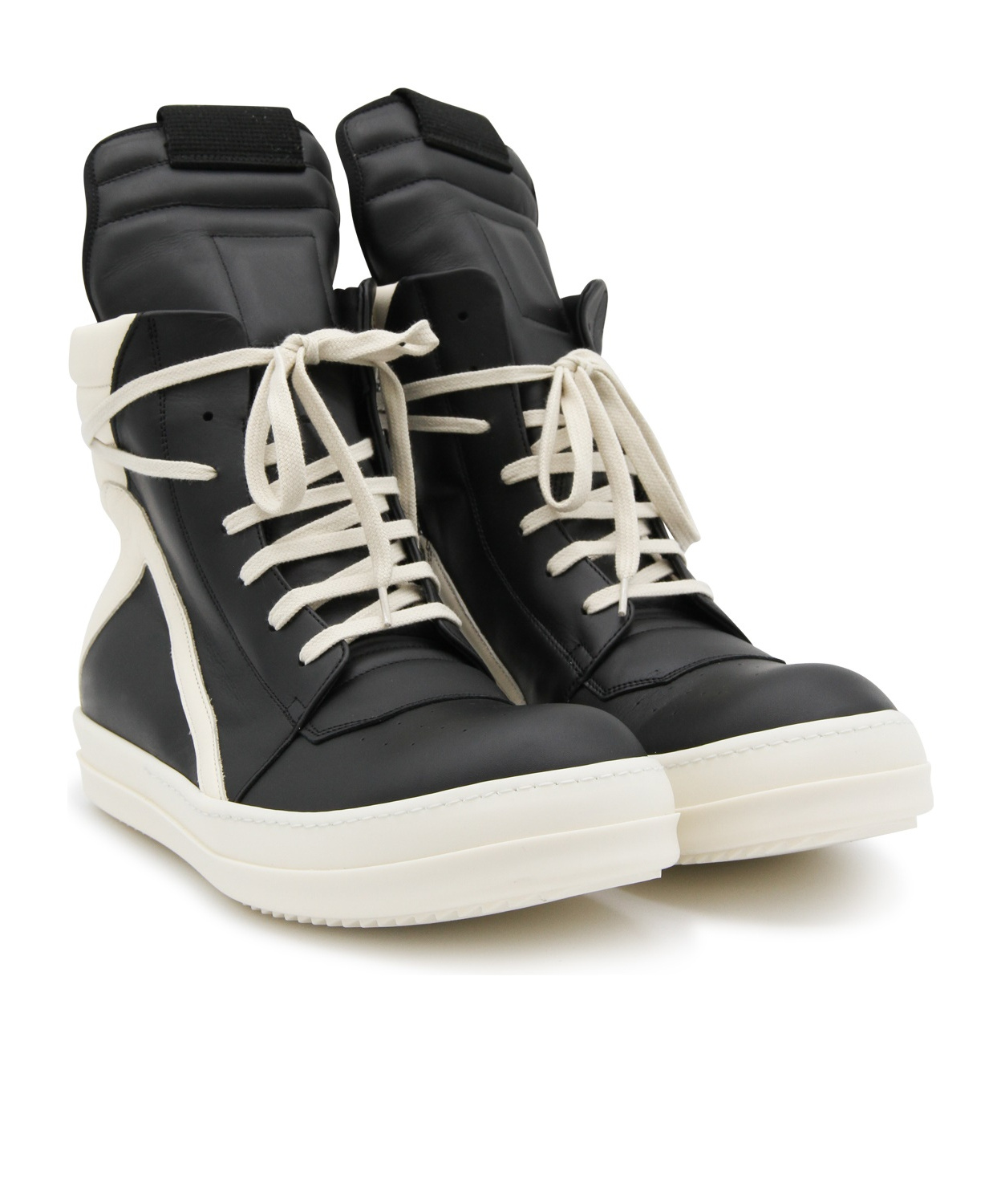 Rick Owens Geobasket Leather High-top Sneakers In White