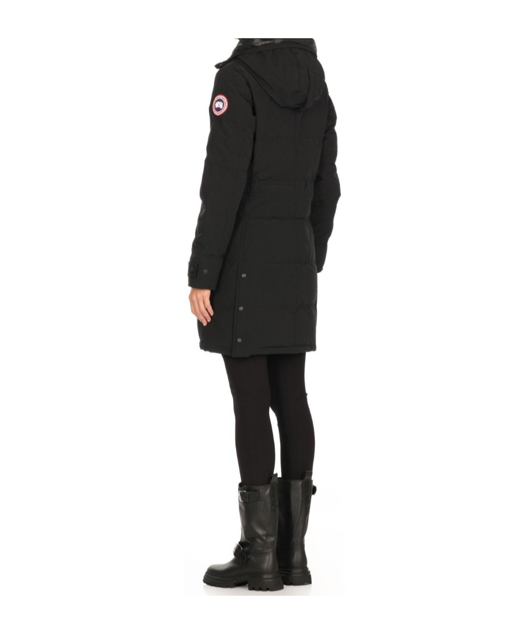 Canada Goose Long Sleeve Padded Quilted Coat With Cuffs In Black
