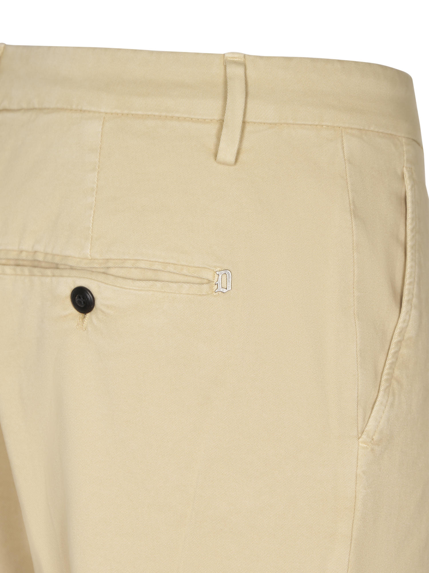 Dondup Straight Cotton Trousers Rolled Cuffs In Multi