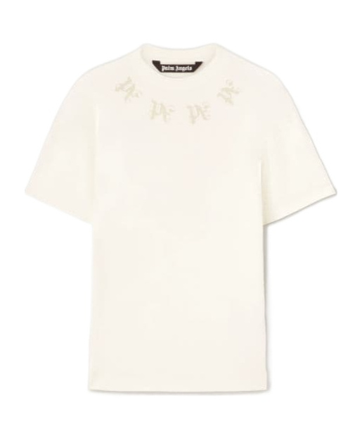 Palm Angels Monogram Printed Crewneck T-shirt In White