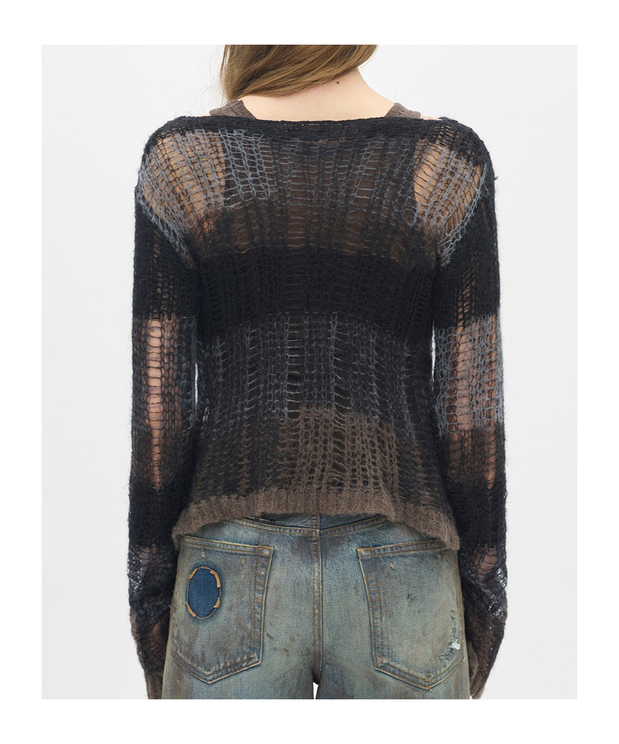 Ann Demeulemeester Leocadie Slim Fit Open Neck Sweater In Black