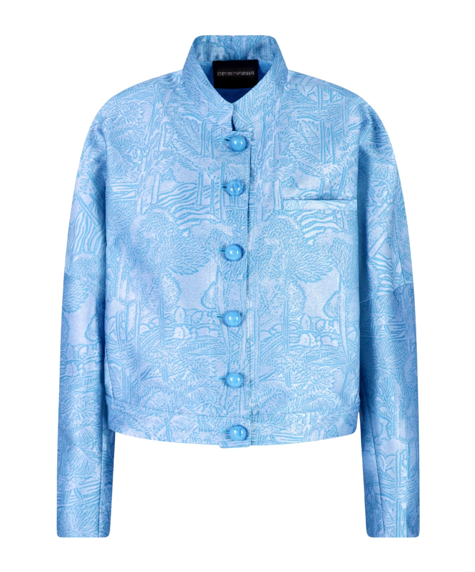 EMPORIO ARMANI ALL-OVER JACQUARD JACKET WITH GURU COLLAR 