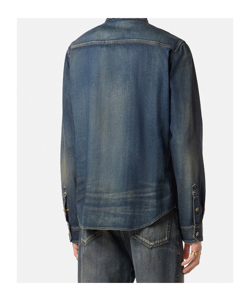 Versace Surchemise En Denim In Blue