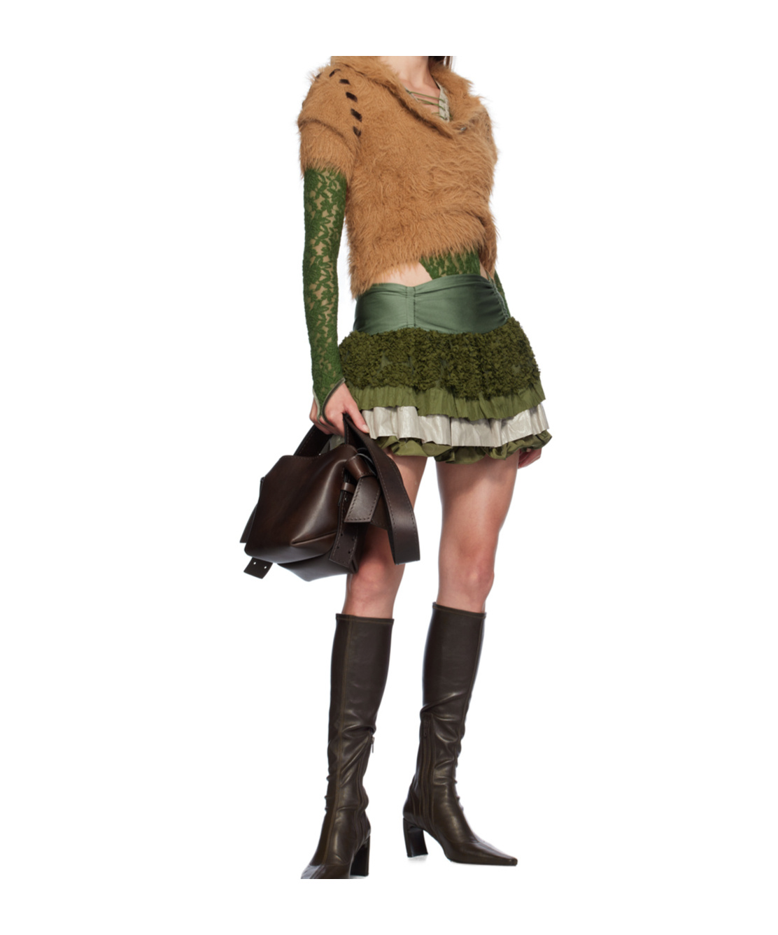 Shop Andersson Bell Rose Lace Bodysuit In Green