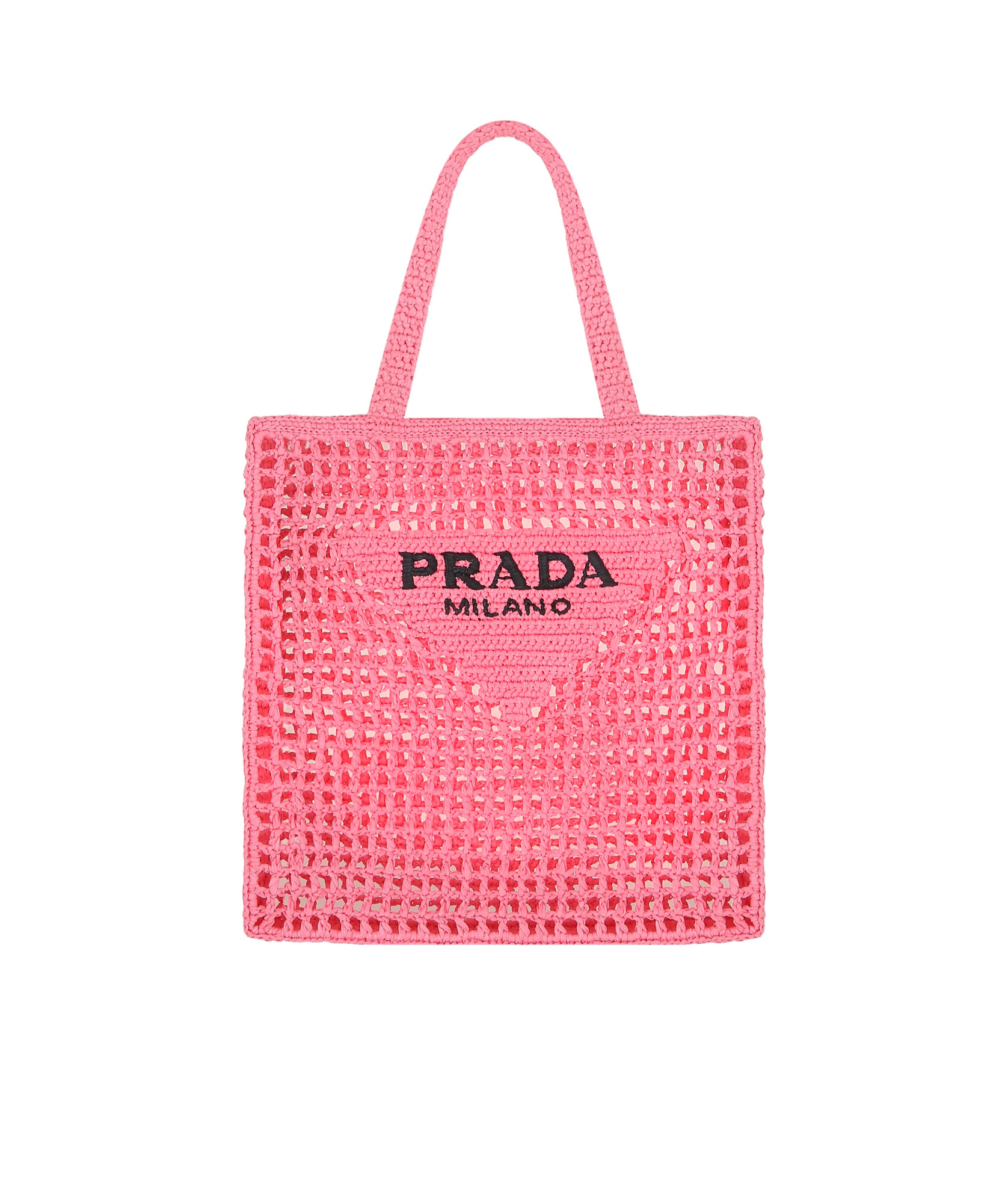 Prada Crochet Tote Bag In Pink