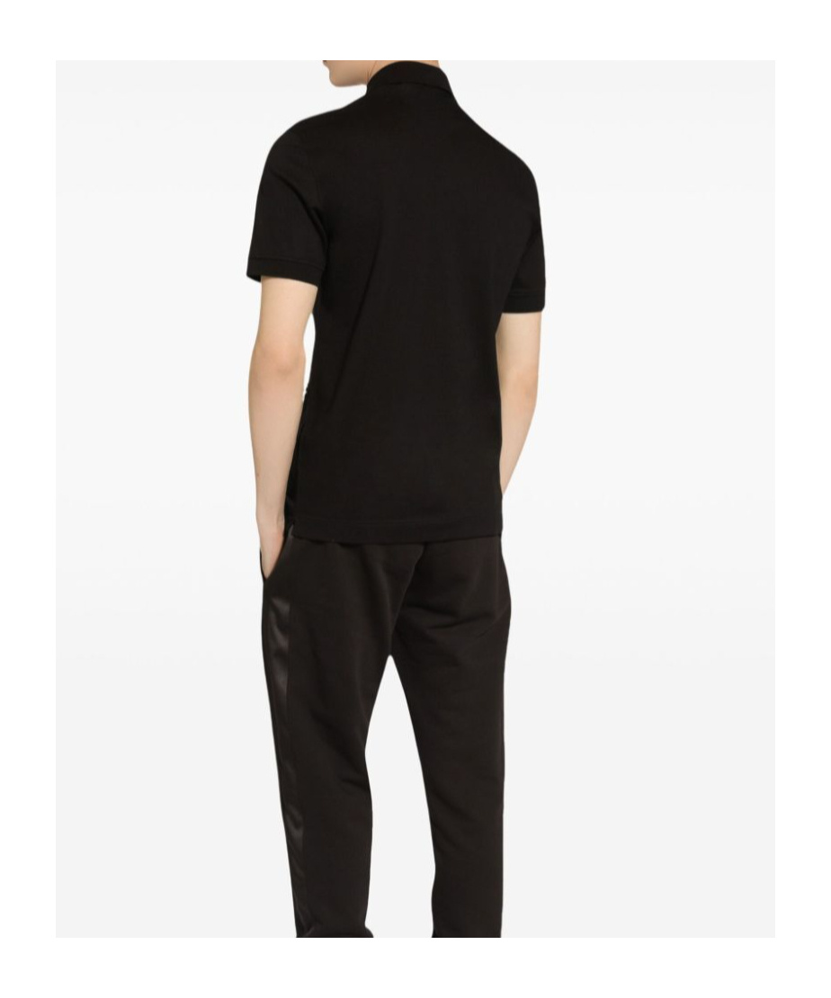 Dolce & Gabbana Chest Embroidered-logo Polo T-shirt In Black
