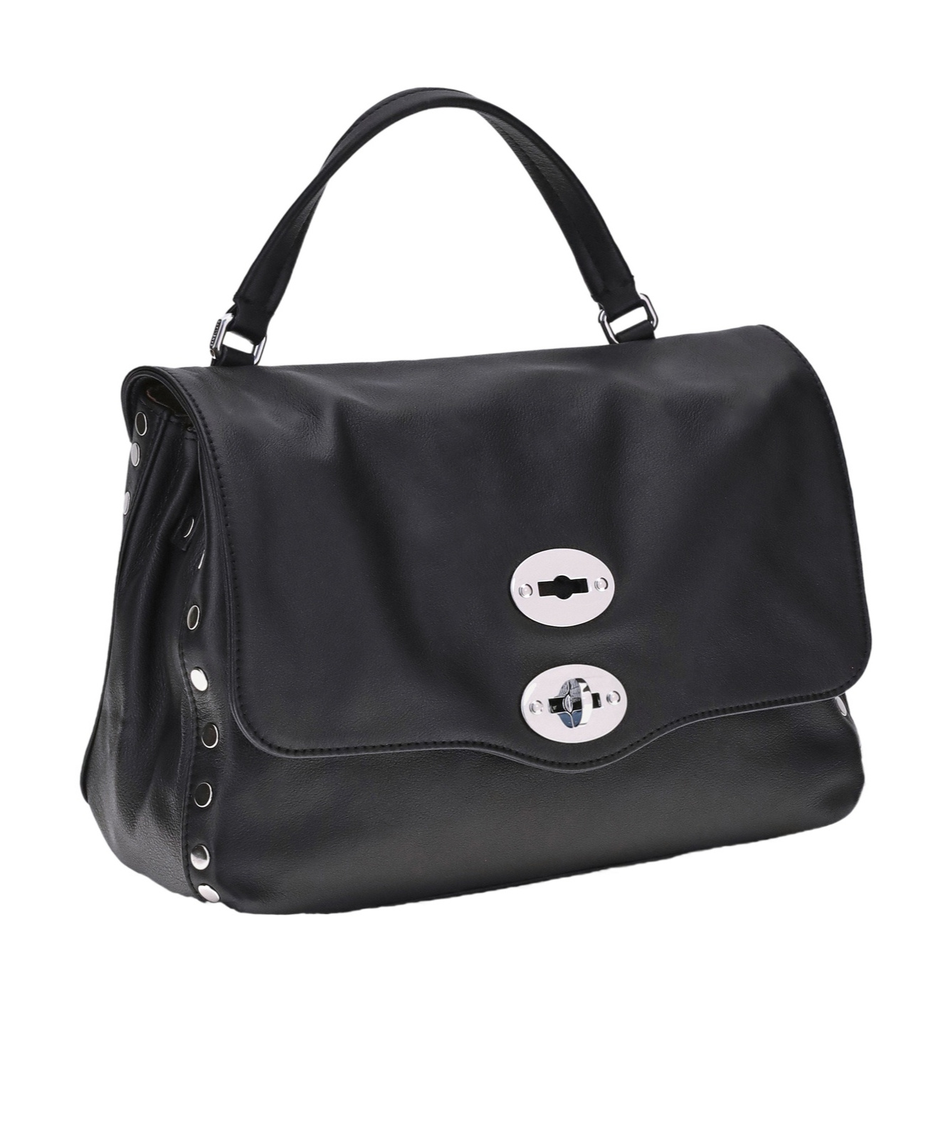 Zanellato Twist Hook Postina Saeta Small Shoulder Bag In Black