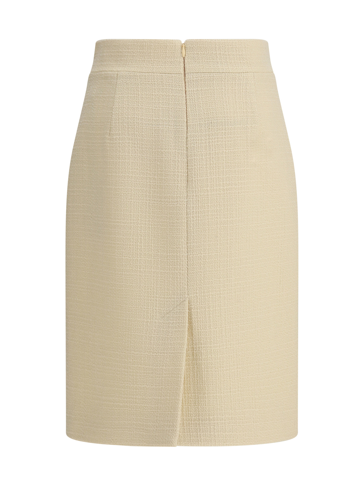 Valentino High-waisted Knee-length Textured Skirt In Brown