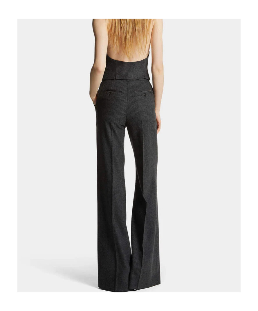 Dsquared2 High-waisted Flared Trousers In Black