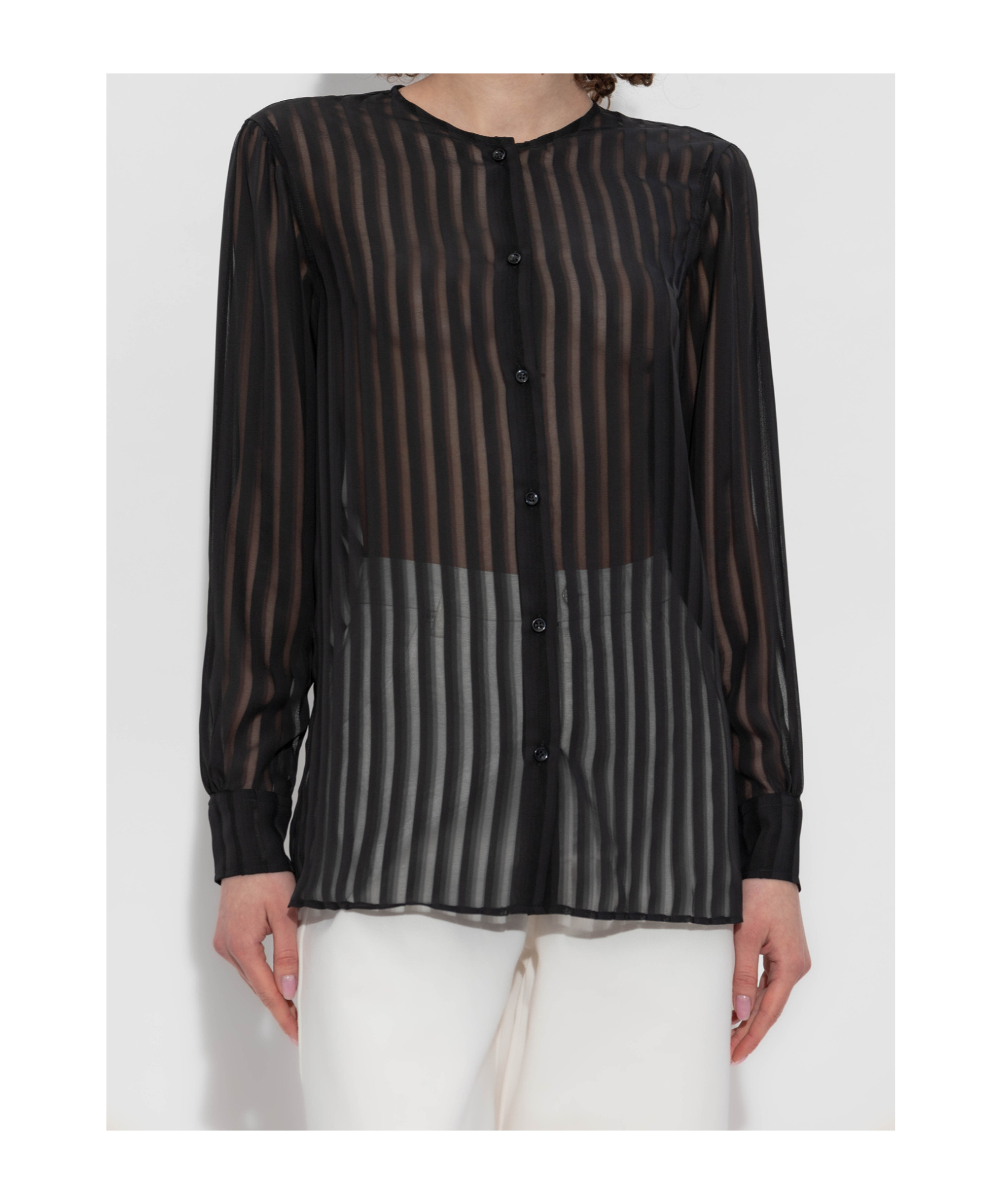 Shop Officine Generale Long-sleeved Shirt In Black