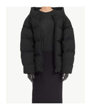 Mm6 Maison Margiela Short Puffer Jacket High Collar In Black