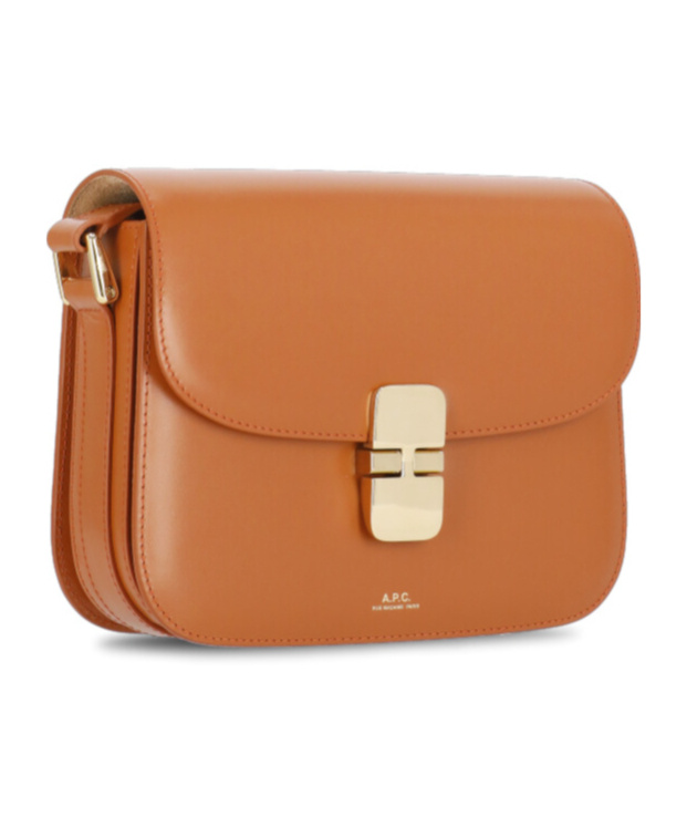 Apc A.p.c. Grace Logo Printed Small Shoulder Bag In Orange