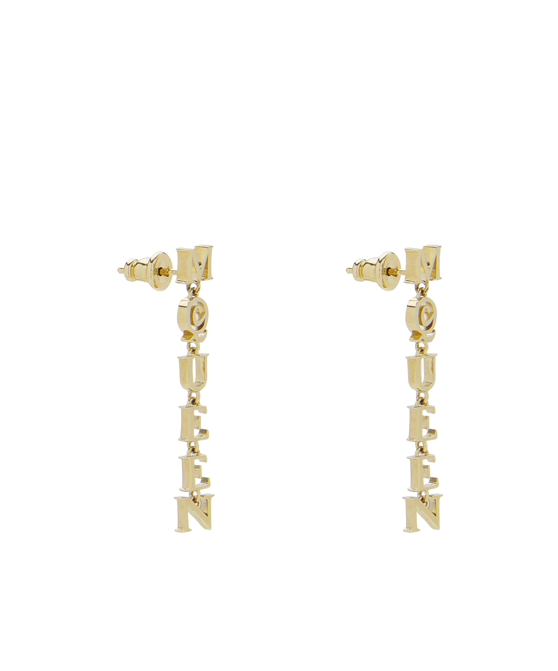 Alexander Mcqueen Logo Earrings In Gold