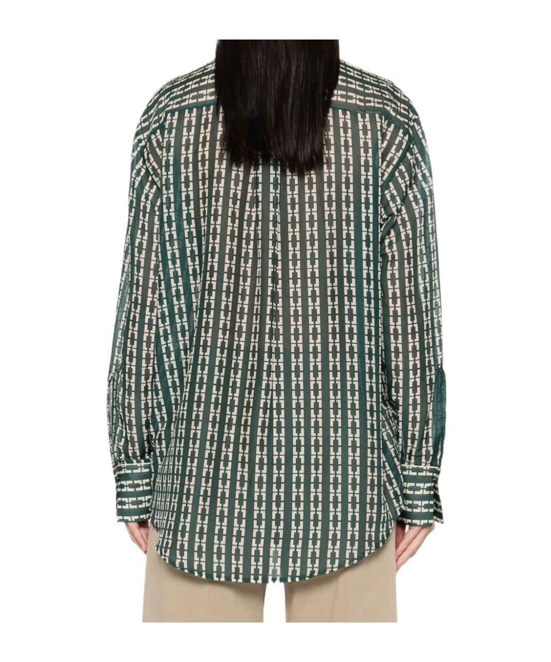 Forte Forte Geometric-print Shirt In Green