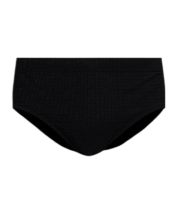Balmain Elastic Waist Swimming Trunks In Black