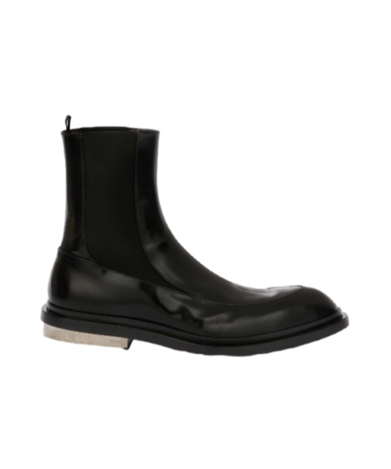 Jil Sander Leather Chelsea Ankle Boots In Black