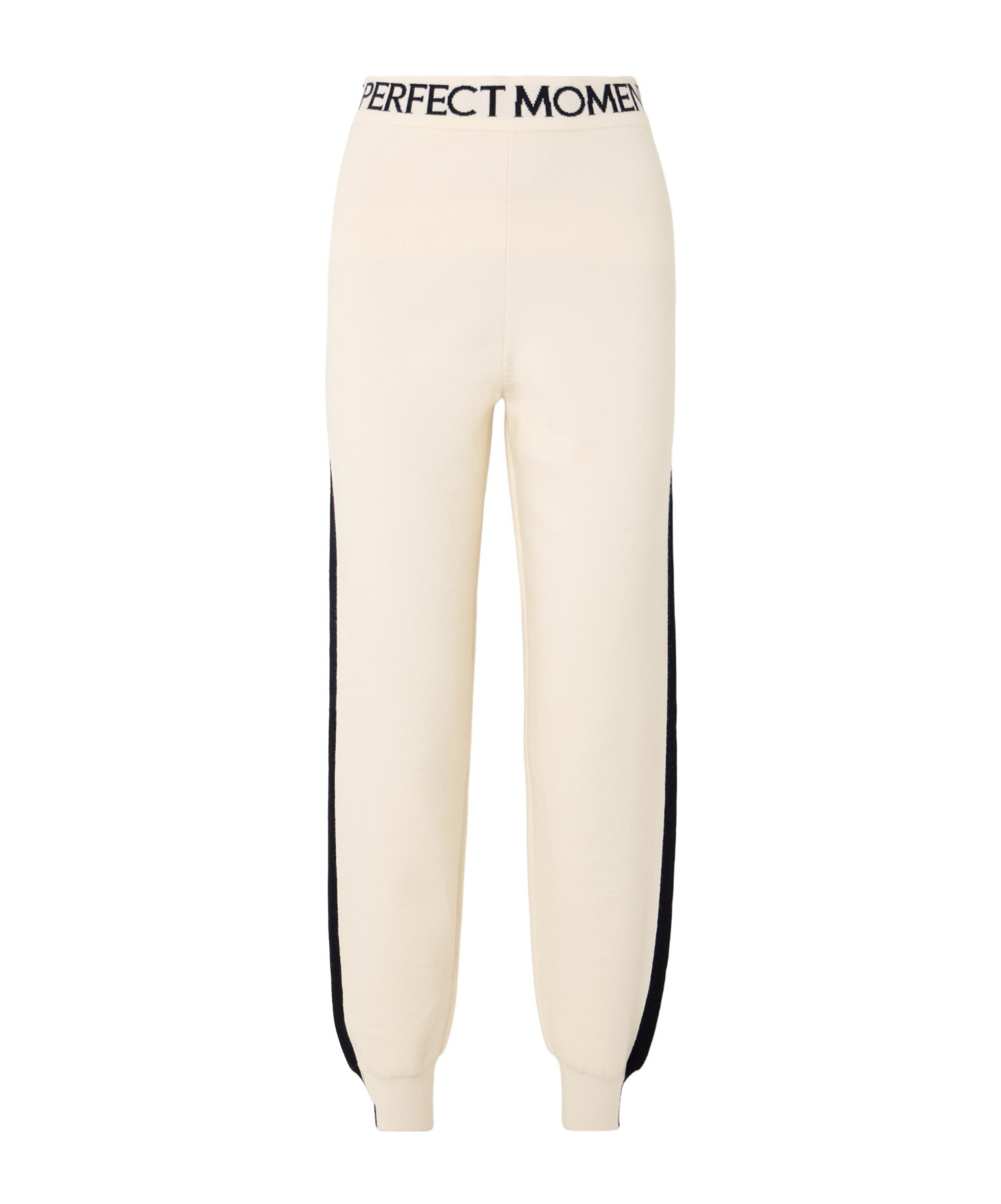 Perfect Moment La Tour Intarsia Wool-blend Tapered Track Pants In Neutral