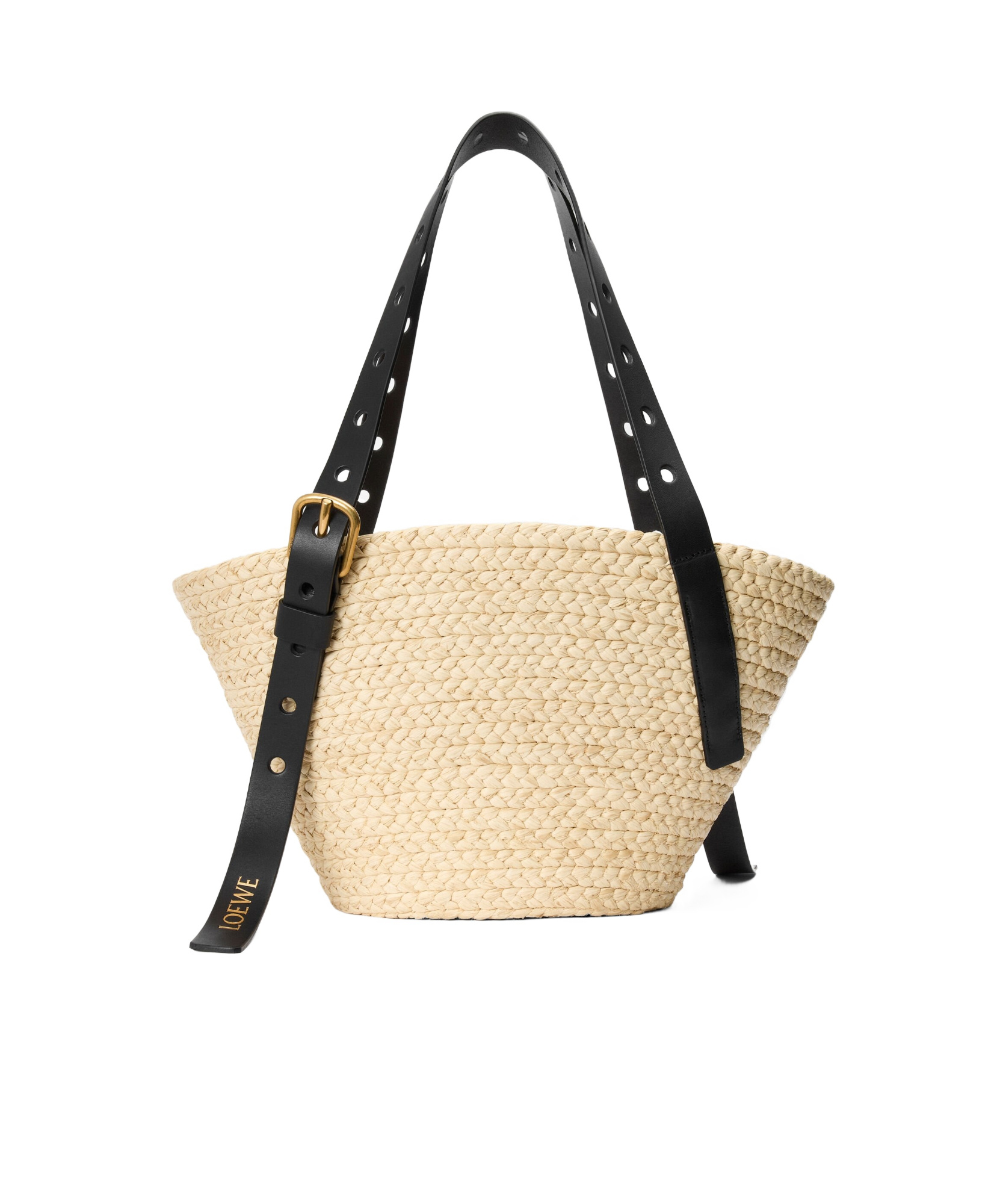 Shop Loewe Punched-holes Tote Bag In Natural
