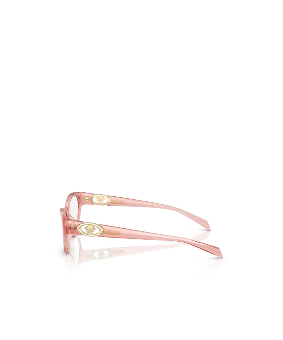 Versace Oval Frame Plain Mirror In Clear Pink