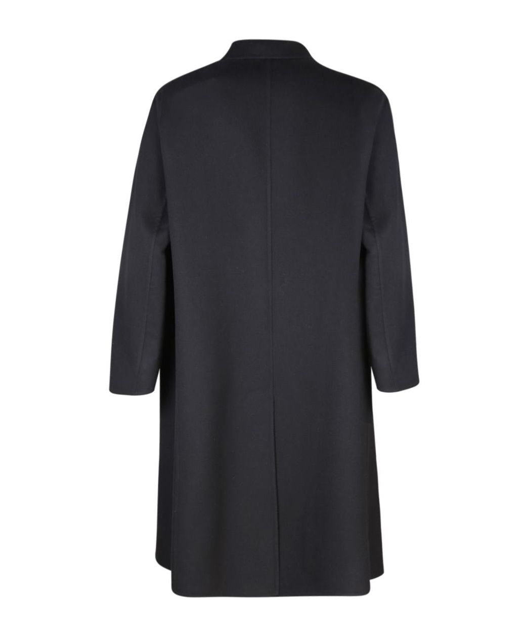 Lardini Collared Wool Coat Featuring Side Pockets In Black