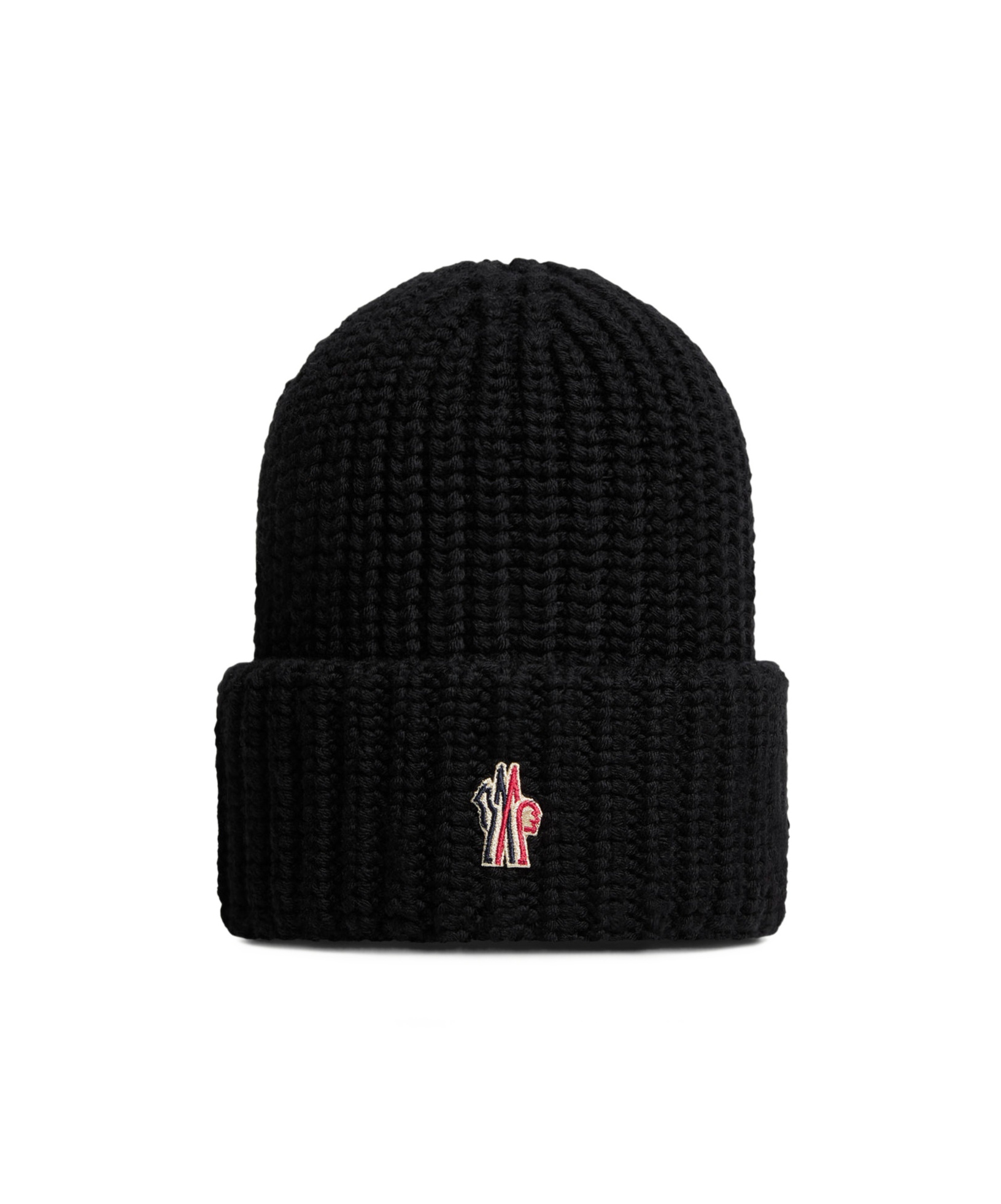 Moncler Logo Wool Beanie In Black