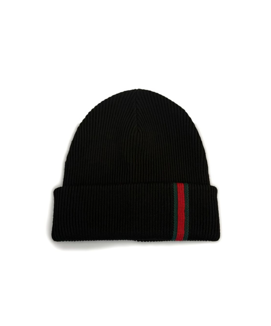 Gucci Men Web Detail Wool Beanie In Black