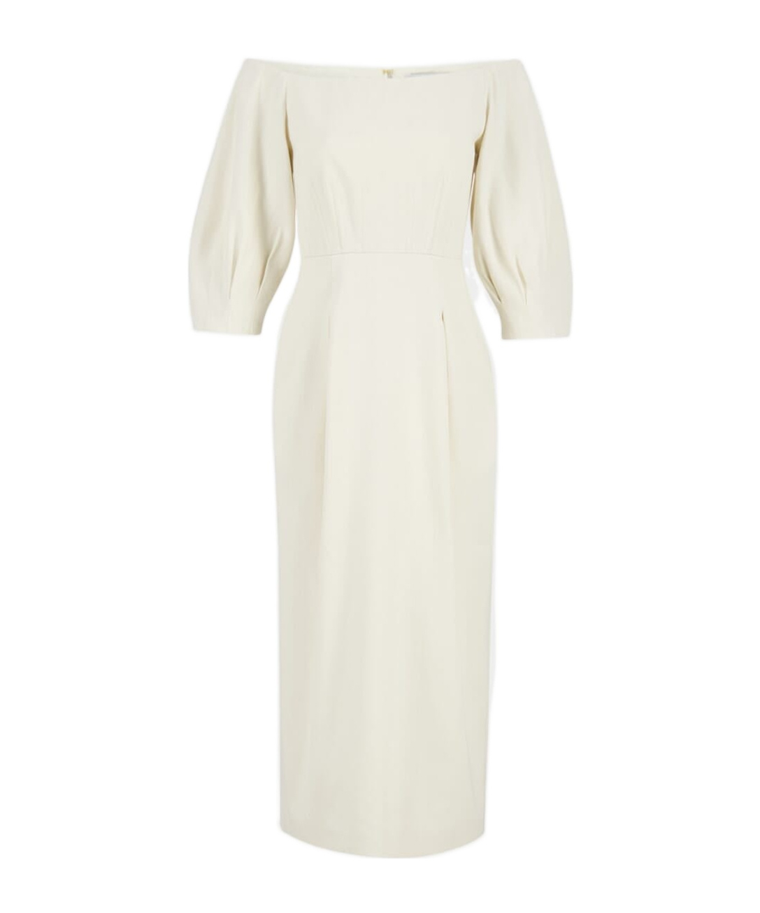 Gabriela Hearst Majano Off-shoulder Puff-sleeves Midi Dress In White