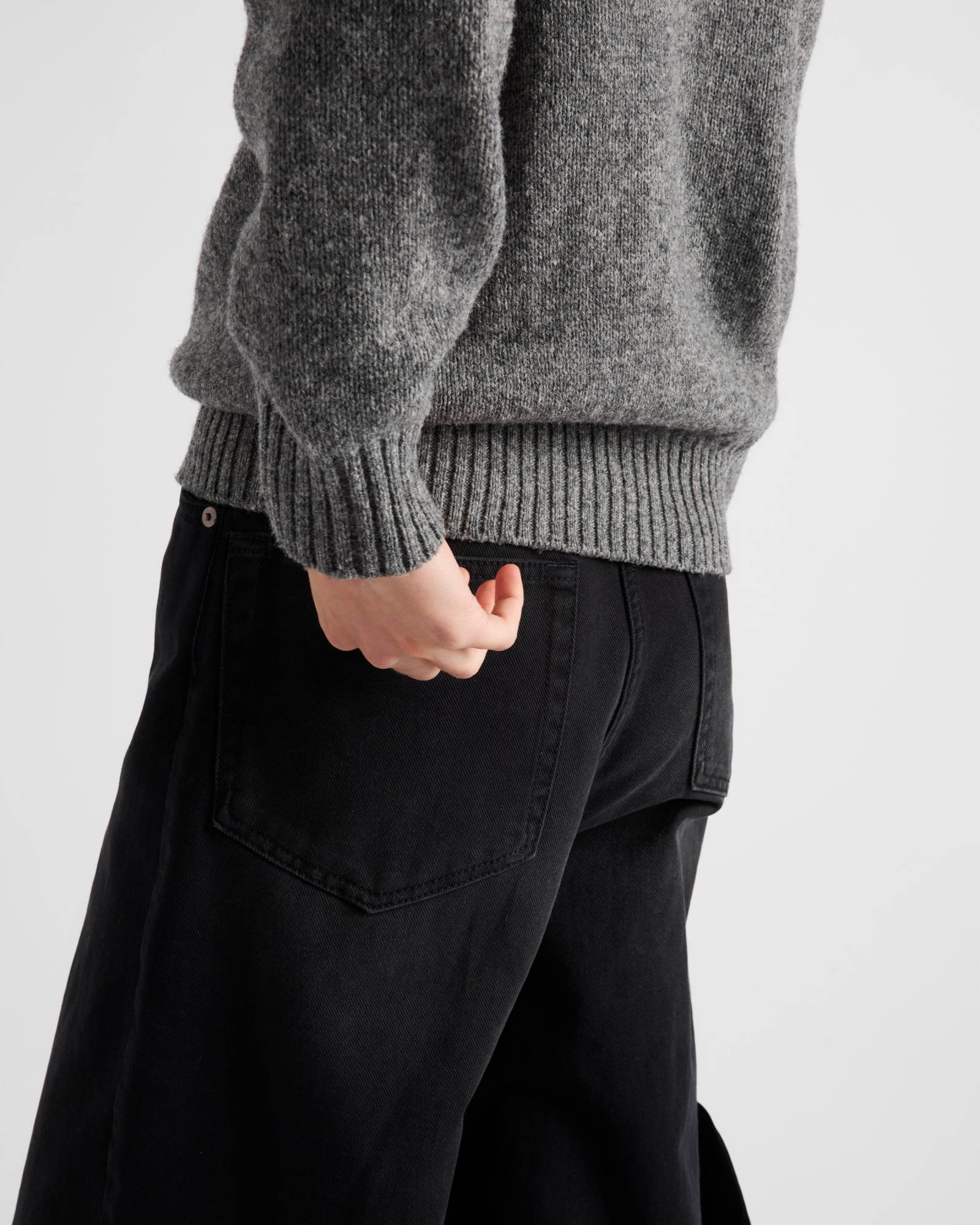 Prada Straight-leg Belted Pants In Black