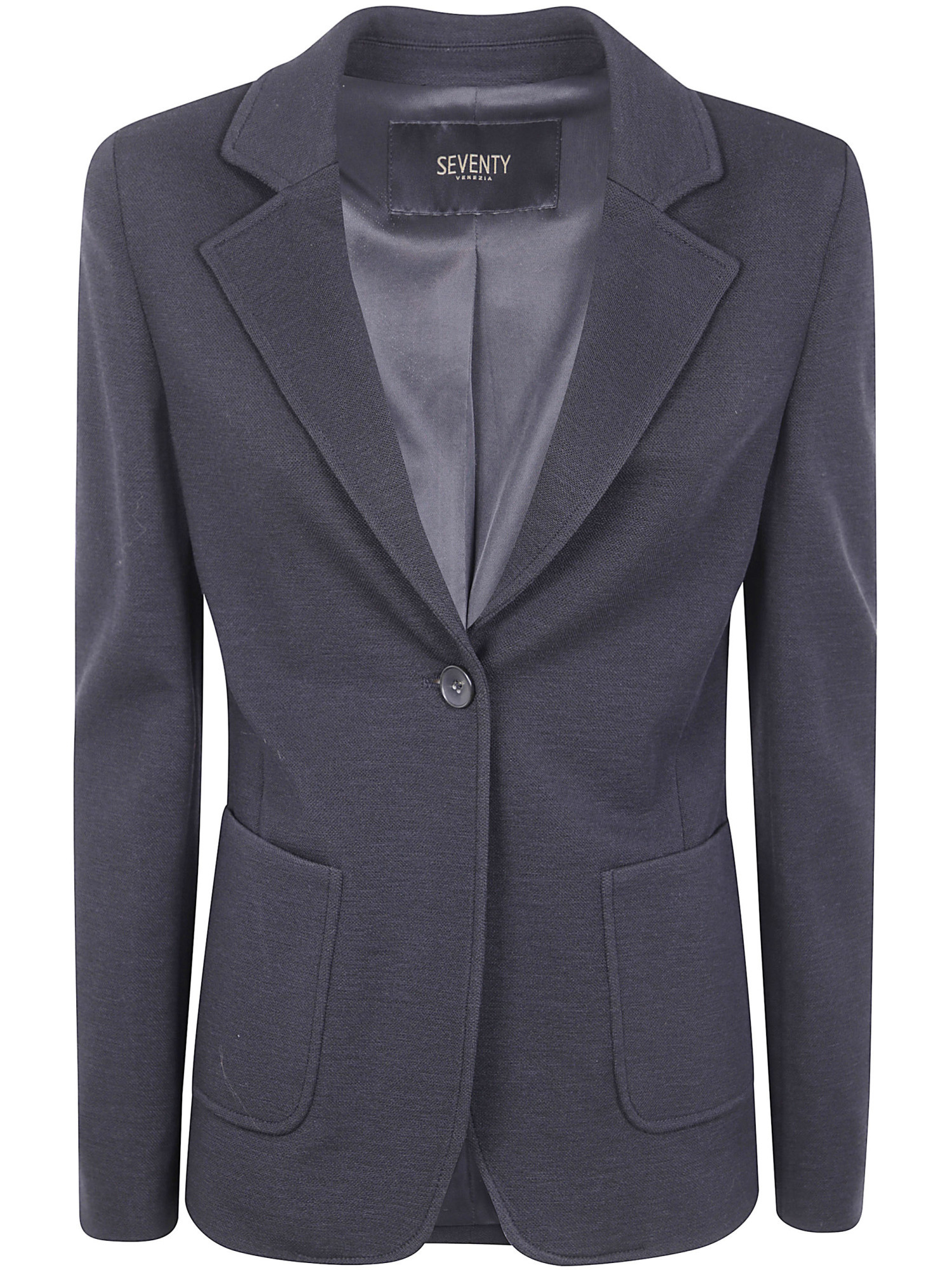 Seventy Jacket With 1 Button Blue Polyamide Woman In Black